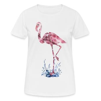 flamingo pink crystals Press - Women's Breathable T-Shirt - white - Front - AI Model Female 172 dark (172cm)