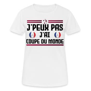 Je peux pas j'ai coupe du monde - T-shirt respirant Femme - blanc - Devant - AI Model Female 172 dark (172cm)