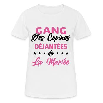 Gang des Copines Déjantées De La Mariée - T-shirt respirant Femme - blanc - Devant - AI Model Female 172 dark (172cm)