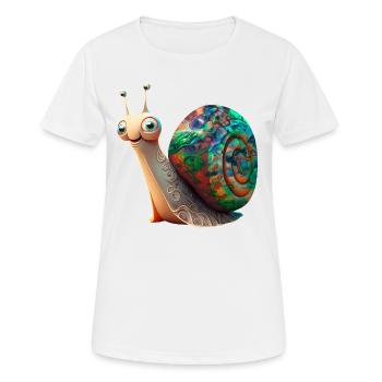 Opal Snail - Opal Schnecke Schneckenhaus - Frauen T-Shirt atmungsaktiv - Weiß - Vorne - AI Model Female 172 dark (172cm)