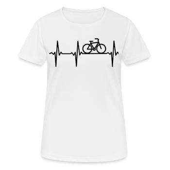 Rythme cardiaque - T-shirt respirant Femme - blanc - Devant - AI Model Female 172 dark (172cm)