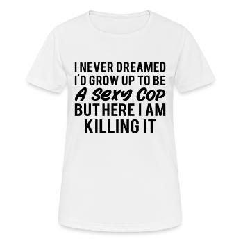 Police : Sexy Cop - Women's Breathable T-Shirt - white - Front - AI Model Female 172 dark (172cm)