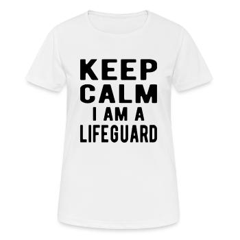 Sauveteur : Restez calme, je suis sauveteur - T-shirt respirant Femme - blanc - Devant - AI Model Female 172 dark (172cm)