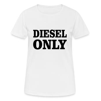 DIESEL MECHANIC / TRUCKER Diesel Only - T-shirt respirant Femme - blanc - Devant - AI Model Female 172 dark (172cm)