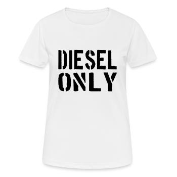 DIESEL MECHANIC / TRUCKER Diesel Only - T-shirt respirant Femme - blanc - Devant - AI Model Female 172 dark (172cm)
