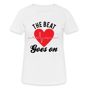 HEART SURGERY HEART ATTACK : The Beat Goes On - T-shirt respirant Femme - blanc - Devant - AI Model Female 172 dark (172cm)
