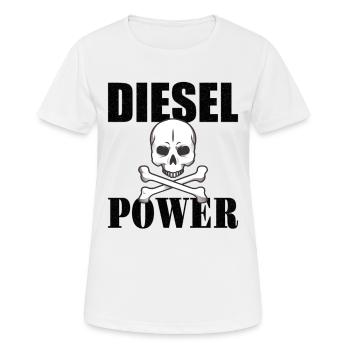 DIESEL MECHANIC / DIESEL TRUCKER Diesel Power - T-shirt respirant Femme - blanc - Devant - AI Model Female 172 dark (172cm)