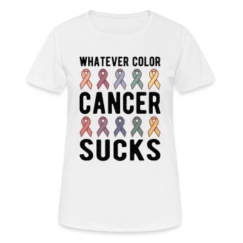 Cancer Sucks Cancer Awareness Whatever Color - T-shirt respirant Femme - blanc - Devant - AI Model Female 172 dark (172cm)