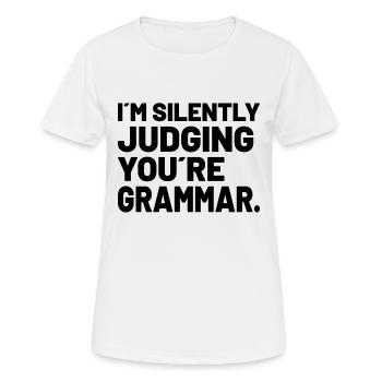 Grammar Police Grammar Nerd Funny Grammar - Women's Breathable T-Shirt - white - Front - AI Model Female 172 dark (172cm)