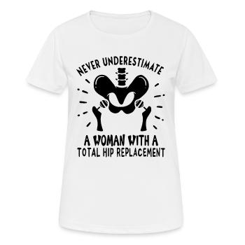 Hip Replacement Hip Surgery Post-OP poison idea - T-shirt respirant Femme - blanc - Devant - AI Model Female 172 dark (172cm)