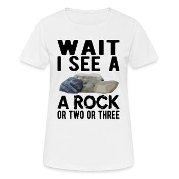 GEOLOGY GEOLOGIST ROCK Wait I see a Rock - Women's Breathable T-Shirt - white - Front - AI Model Female 172 dark (172cm)