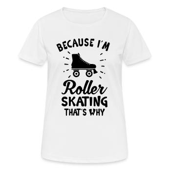 Roller Skate Roller Skating Roller Derby - T-shirt respirant Femme - blanc - Devant - AI Model Female 172 dark (172cm)