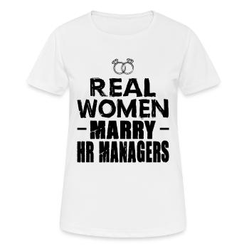 HR Manager Gift Real Women marry HR Manager - Women's Breathable T-Shirt - white - Front - AI Model Female 172 dark (172cm)