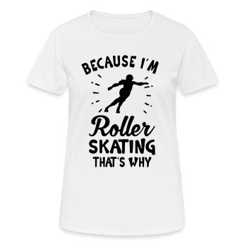 Roller Skate Roller Skating Roller Derby - Women's Breathable T-Shirt - white - Front - AI Model Female 172 dark (172cm)