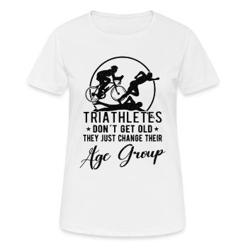 Triathlon Swim Bike Run Triathlete Sport Gift - Women's Breathable T-Shirt - white - Front - AI Model Female 172 dark (172cm)