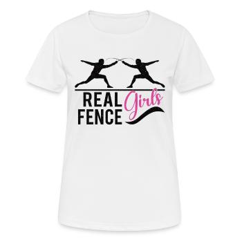 Female Fencing Girl Fencer Fence - Women's Breathable T-Shirt - white - Front - AI Model Female 172 dark (172cm)
