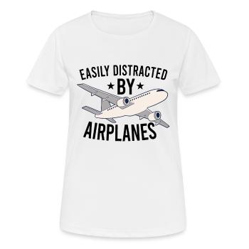 Pilote Aviation Avion Ligne Futurs Pilotes - T-shirt respirant Femme - blanc - Devant - AI Model Female 172 dark (172cm)
