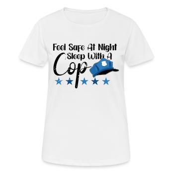 Police Cop Officer Police Office - Frauen T-Shirt atmungsaktiv - Weiß - Vorne - AI Model Female 172 dark (172cm)