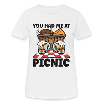 Picnic Lover Pique-Panier de nourriture Date de pique- - T-shirt respirant Femme - blanc - Devant - AI Model Female 172 dark (172cm)