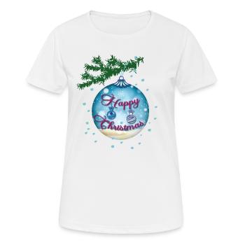 Blaue Kugel - Frauen T-Shirt atmungsaktiv - Weiß - Vorne - AI Model Female 172 dark (172cm)