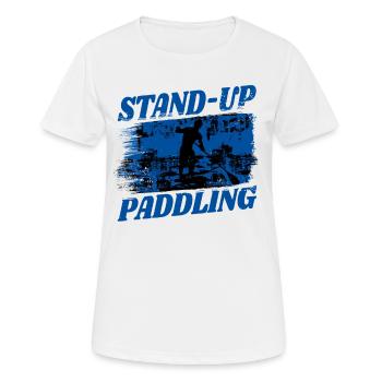 SUP paddle paddle Stand Up Paddle Surf - T-shirt respirant Femme - blanc - Devant - AI Model Female 172 dark (172cm)