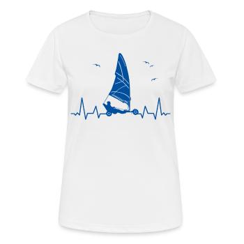 Plage Voile Windracer Land Sailers Land Sailors - T-shirt respirant Femme - blanc - Devant - AI Model Female 172 dark (172cm)
