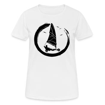 Plage Voile Windracer Land Sailers Land Sailors - T-shirt respirant Femme - blanc - Devant - AI Model Female 172 dark (172cm)