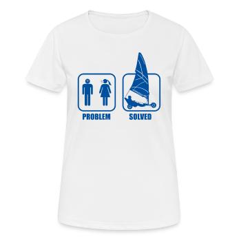 Plage Voile Windracer Land Sailers Land Sailors - T-shirt respirant Femme - blanc - Devant - AI Model Female 172 dark (172cm)