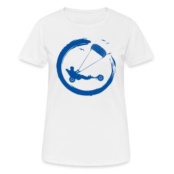 Strand-Kite Windracer Land-Kite Kite-Strandsegler - Frauen T-Shirt atmungsaktiv - Weiß - Vorne - AI Model Female 172 dark (172cm)