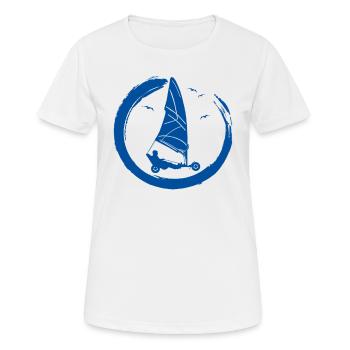 Plage Voile Windracer Land Sailers Land Sailors - T-shirt respirant Femme - blanc - Devant - AI Model Female 172 dark (172cm)