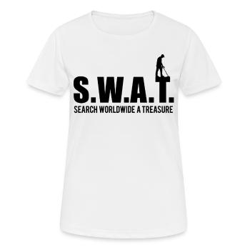 Détecteur de métaux SWAT-TREASURE - T-shirt respirant Femme - blanc - Devant - AI Model Female 172 dark (172cm)