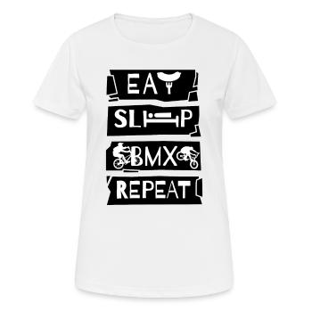 BMX Cycliste BMX Vélo BMX Rampe BMX BMX - T-shirt respirant Femme - blanc - Devant - AI Model Female 172 dark (172cm)