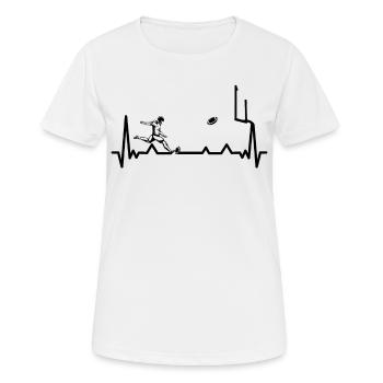 Football Player Rugby Ball Football Game - Women's Breathable T-Shirt - white - Front - AI Model Female 172 dark (172cm)