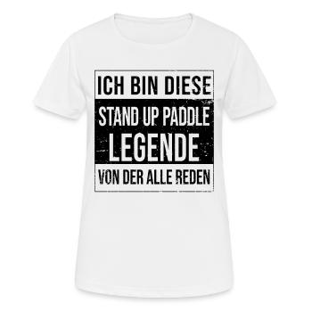 Stand Up Paddling Board Stehpaddeln Legende Stand - Frauen T-Shirt atmungsaktiv - Weiß - Vorne - AI Model Female 172 dark (172cm)
