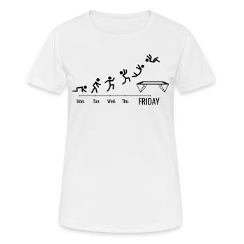 Week-end Fitness Workout Trampoline Hall Sports - T-shirt respirant Femme - blanc - Devant - AI Model Female 172 dark (172cm)