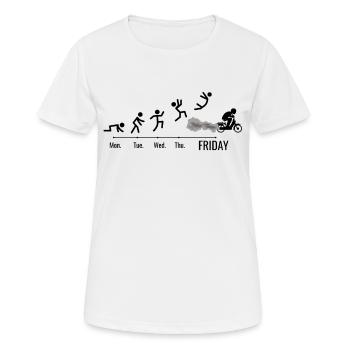 Mofa Mofaroller Moped Mofafahrer Mofa Wochenende - Frauen T-Shirt atmungsaktiv - Weiß - Vorne - AI Model Female 172 dark (172cm)