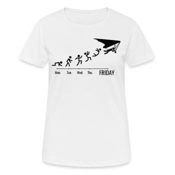 Drachenflieger Deltasegler Hanggleiter - Frauen T-Shirt atmungsaktiv - Weiß - Vorne - AI Model Female 172 dark (172cm)