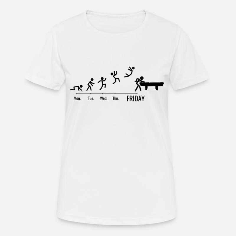Billards Jeu Table de billard Week-end Billard Billard - T-shirt respirant Femme - blanc