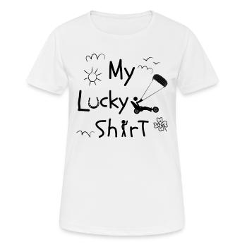 Beach Kite Windracer Funny Kite Beach Sailor - Women's Breathable T-Shirt - white - Front - AI Model Female 172 dark (172cm)