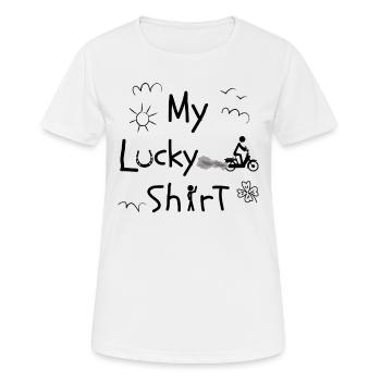 Mofa Mofaroller Moped Mofafahrer Mofa lustiges - Frauen T-Shirt atmungsaktiv - Weiß - Vorne - AI Model Female 172 dark (172cm)