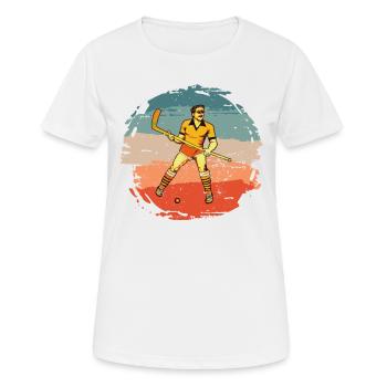 Feldhockeyspieler Hockey Hallenhockey Vintage - Frauen T-Shirt atmungsaktiv - Weiß - Vorne - AI Model Female 172 dark (172cm)