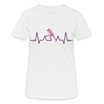 Field hockey player Hockey indoor hockey heartbeat - Women's Breathable T-Shirt - white - Front - AI Model Female 172 dark (172cm)