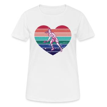 Feldhockeyspieler Hockey Hallenhockey Herzschlag - Frauen T-Shirt atmungsaktiv - Weiß - Vorne - AI Model Female 172 dark (172cm)