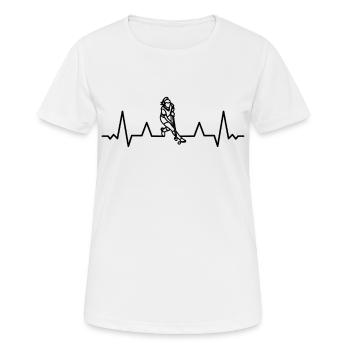 Feldhockeyspieler Hockey Hallenhockey Herzschlag - Frauen T-Shirt atmungsaktiv - Weiß - Vorne - AI Model Female 172 dark (172cm)
