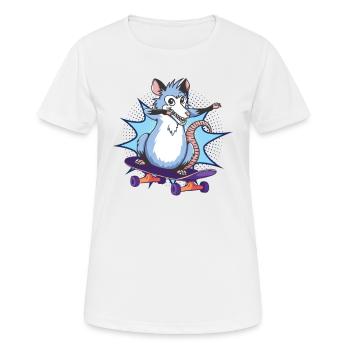 Skateboard Skater Ramp Skating Opossum - T-shirt respirant Femme - blanc - Devant - AI Model Female 172 dark (172cm)