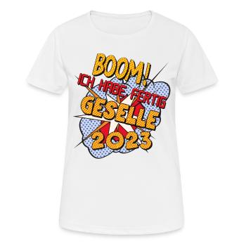 Ausbildung 2023 Abschluss bestanden Comicstyle - Frauen T-Shirt atmungsaktiv - Weiß - Vorne - AI Model Female 172 dark (172cm)