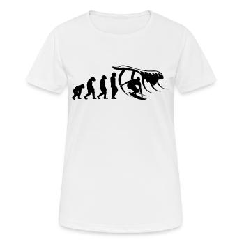 Surfer-Sport Wellenreiter-Brett Surfbrett - Frauen T-Shirt atmungsaktiv - Weiß - Vorne - AI Model Female 172 dark (172cm)