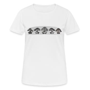 Bonsai Tree Bonsai Tree Flowerpot Bonsai Chain - Women's Breathable T-Shirt - white - Front - AI Model Female 172 dark (172cm)