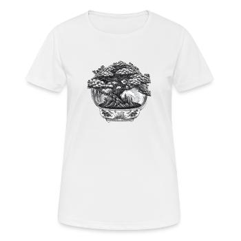 Bonsaï Bonsaï Bonsaï Arbre Pot de fleurs Bonsaï Vintage Bonsaï - T-shirt respirant Femme - blanc - Devant - AI Model Female 172 dark (172cm)