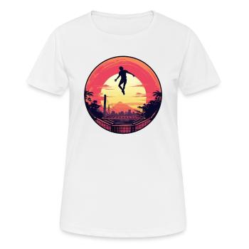Jumping Fitness Workout Trampoline Hall Sports - T-shirt respirant Femme - blanc - Devant - AI Model Female 172 dark (172cm)